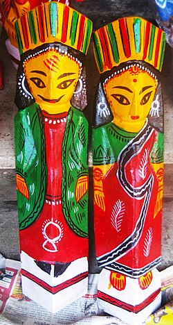 Wooden dolls from Katawa, West Bengal, India.
