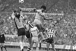 Van Gaal (right) playing for Sparta Rotterdam in 1983 against Feyenoord's Ruud Gullit