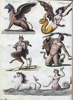 Several legendary creatures[further explanation needed] from Bilderbuch für Kinder (lit. 'picture book for children') between 1790 and 1822, by Friedrich Justin Bertuch