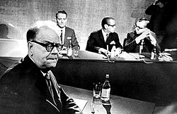 Tage Erlander (left), Prime Minister under the ruling Swedish Social Democratic Party from 1946 to 1969