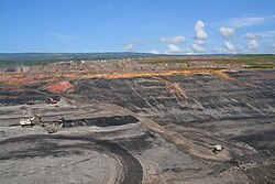 Paleocene coal is extracted at the Cerrejón mine, Colombia's largest open-pit mine