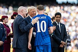 Palmer receiving the Golden Ball for the 2025 FIFA Club World Cup from U.S. president Donald Trump