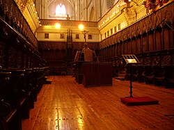 The Quire in Palencia Cathedral in northern Spain, an example of a monastic quire