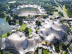 Aerial view of the Olympiapark in 2014.