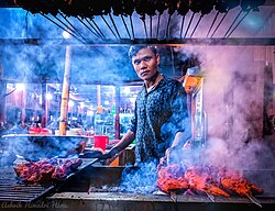 A kebab shop in Dhaka, Bangladesh