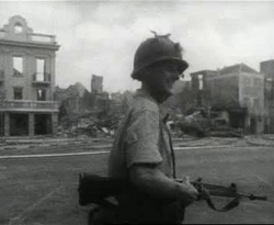 A Dutch soldier on patrol in Willemstad following the 1969 riots