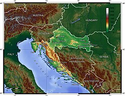 An enlargeable topographic map of Croatia