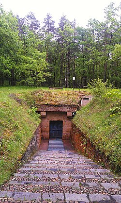 Modern entrance to the Lascaux cave