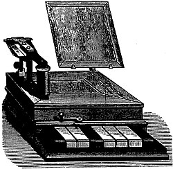 A Baudot keyboard, 1884