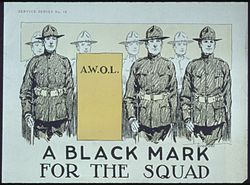 A United States wartime poster deprecating absence