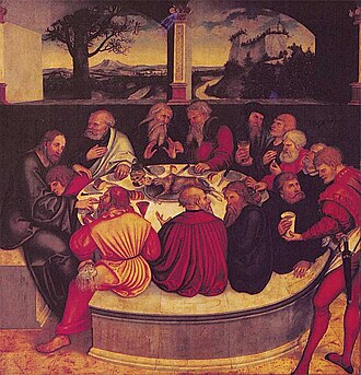 A 1547 Lutheran depiction of the Last Supper by Lucas Cranach the Elder