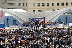 Singing of "God Bless America" at the Pentagon Memorial dedication (September 11, 2008)