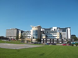 New Royal Aberdeen's Children Hospital and New Emergency Care Centre in background, Foresterhill, Aberdeen