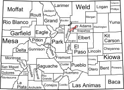 An enlargeable map of the 64 counties of the state of Colorado