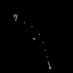 Spacewar! (1962), an early mainframe game with shooting and spacecraft