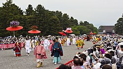 Participants in a procession for Aoi Matsuri in Kyoto