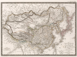 French map from 1821 showing Sakhalin as part of Qing Empire