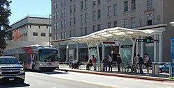 The sbX Civic Center station in Downtown San Bernardino