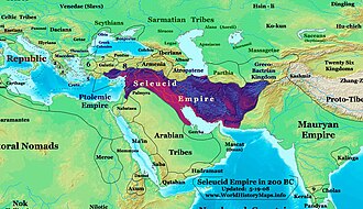 The Seleucid Empire in 200 BC, before Antiochus was defeated by the Romans