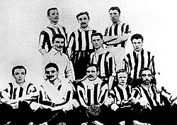 The Juventus lineup in their first league win in 1905