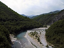 Apennine Mountains and Trebbia river