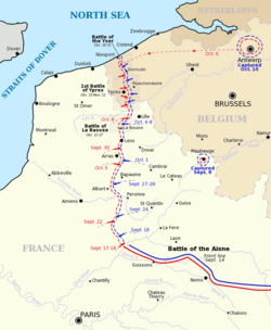 Map of the Western Front in 1914.