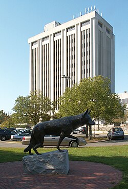 Monument to war dogs in front of the Suffolk County Executive Building in Hauppauge, New York, United States, September 2009