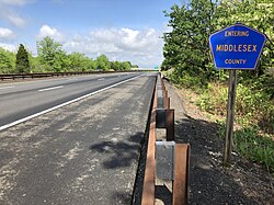 Garden State Parkway northbound entering Middlesex County