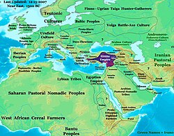 The Hittite Empire around 1300 BC
