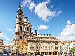 St. Nicholas Church in Malá Strana is the best example of the Baroque style in Prague.