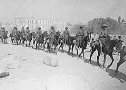 Gloucester Yeomanry in General Chauvel's march through Damascus on 2 October 1918