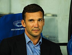 Shevchenko during a game between Ukraine and Iceland in 2016
