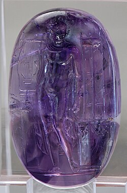 Amethyst intaglio (1st century AD) depicting Nero as Apollo playing the lyre (Cabinet des Médailles)