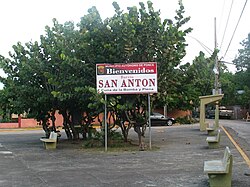 Sign marking the entrance to Barrio San Antón, one of Ponce's official barrios in Puerto Rico