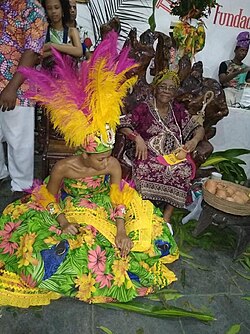 Practitioners inside the Terreiro Matamba Tombenci Neto in Ilhéus, Bahia.