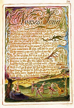 William Blake "Nurse's Song" from Songs of Innocence and of Experience