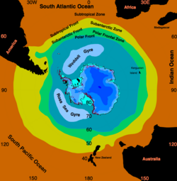 Location of the Southern Ocean gyres