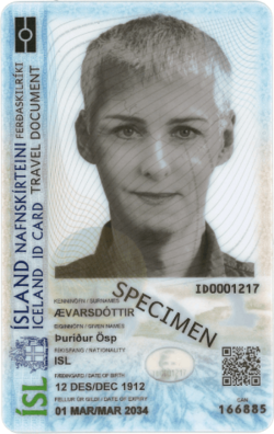 Icelandic ID card (front)