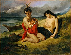 Eugène Delacroix, Les Natchez, Metropolitan Museum of Art, 1832–1835. The Natchez tribe were the fiercest opponents of the French in Louisiana.