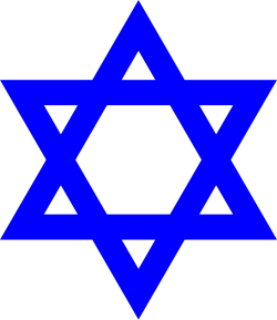 Tekhelet colored Star of David, as depicted on the flag of Israel.