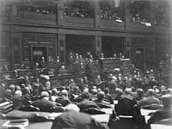 The Imperial Reichstag in session in Berlin.