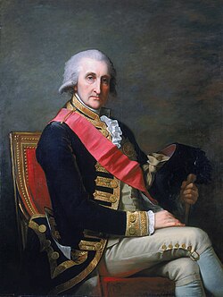 Admiral Lord Rodney (appointed a Knight Companion in 1780) wearing the riband and star of the Order