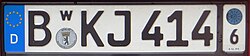 Interchangeable licence plate (Wechselkennzeichen)