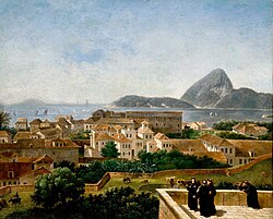 View of the bay and the entry of the city of Rio as seen from the terrace of the convent of Santo Antônio, by Nicolas-Antoine Taunay (1816)