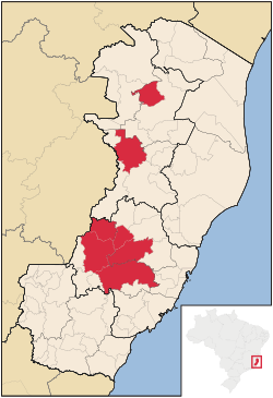 Municipalities in which the East Pomeranian dialect has co-official status in Espírito Santo, Brazil.