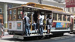 A San Francisco cable car on the Powell & Hyde line.