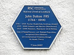 Plaque marking the birthplace of John Dalton, Eaglesfield (geograph 4245539)