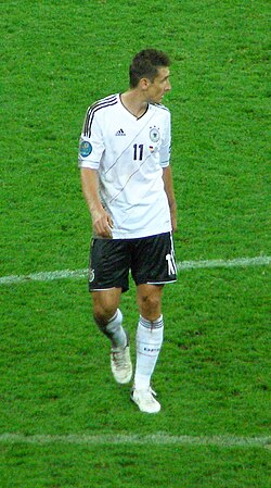 Klose playing against Greece at UEFA Euro 2012.