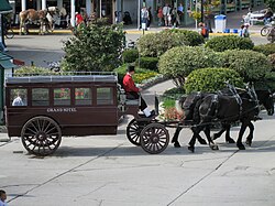 Mackinac Island is well known for cultural events and a wide variety of architectural styles, including the Victorian Grand Hotel.