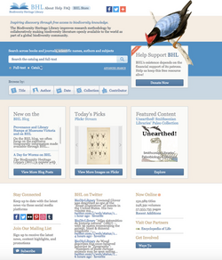 The Biodiversity Heritage Library website